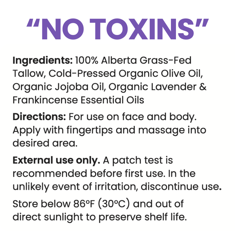Whipped Tallow Balm For Face & Body - Lavender