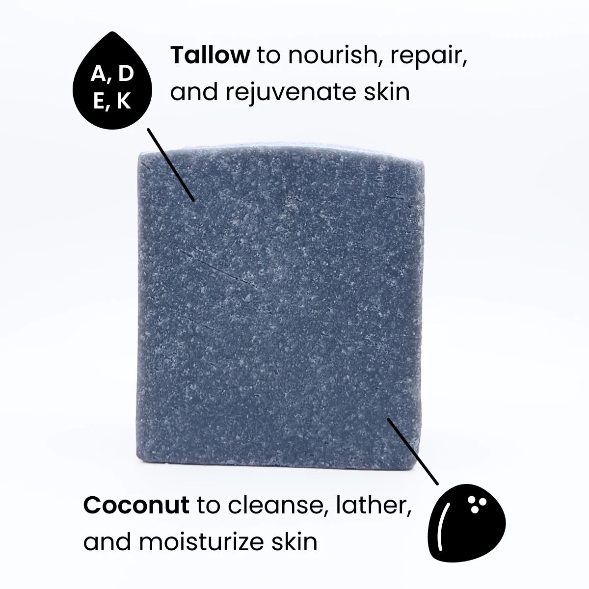 Tallow Soap + Charcoal (Orange)