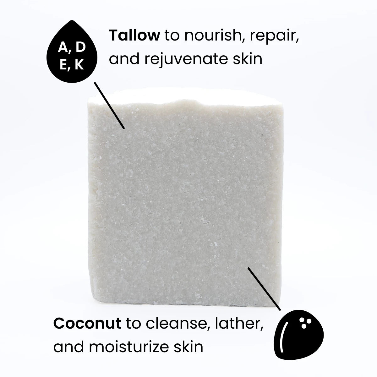 Tallow Soap + Sea Salt (Unscented)