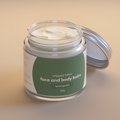 Grass-Fed Whipped Tallow Balm (Face & Body) - Lemongrass