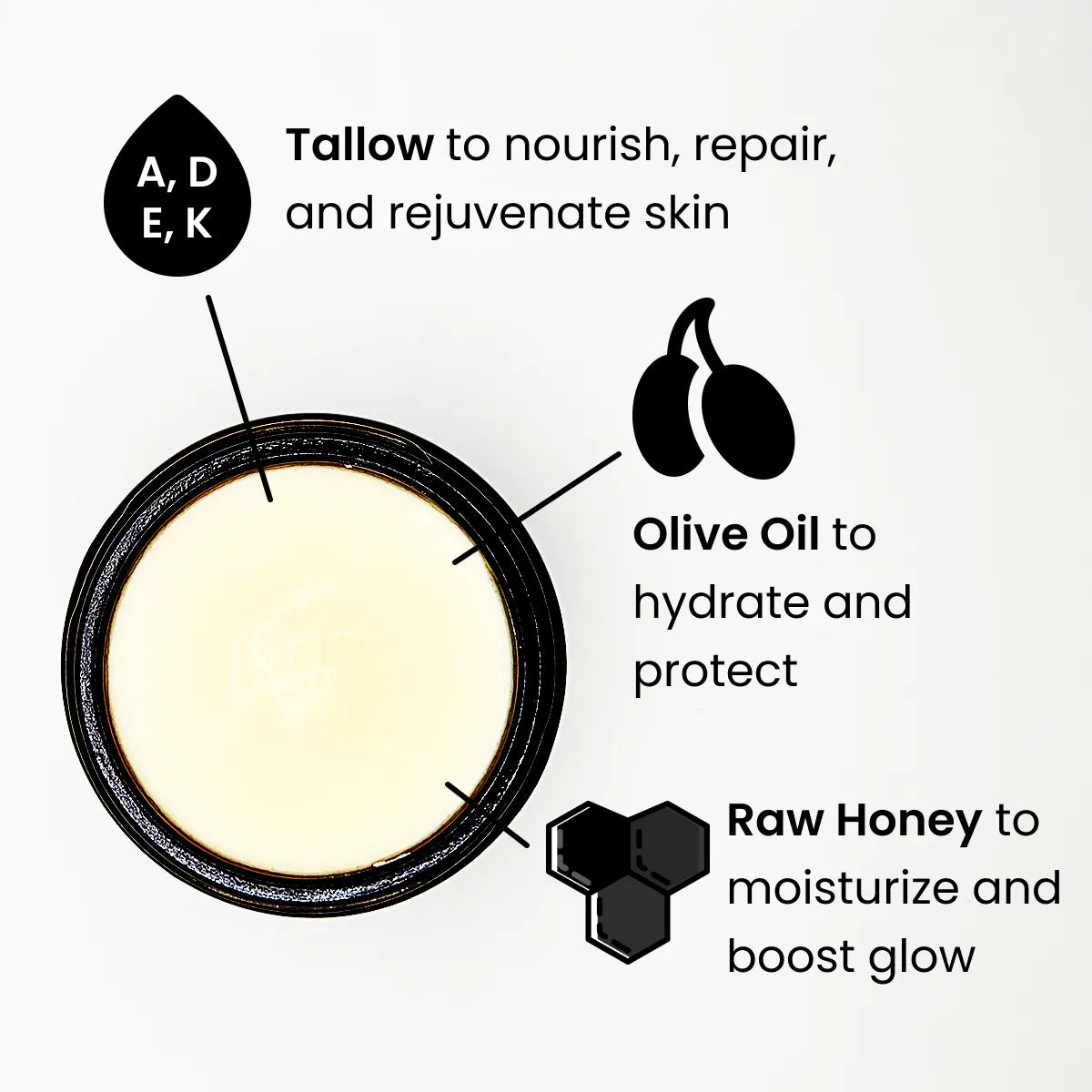 Vanilla + Honey Whipped Tallow Balm (Face & Body)