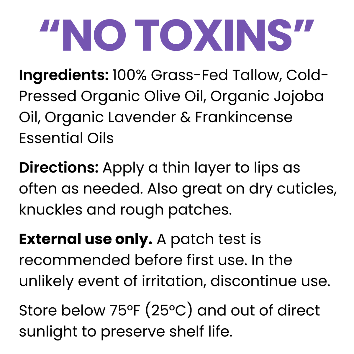 Lavender Tallow Lip Balm ingredients and directions