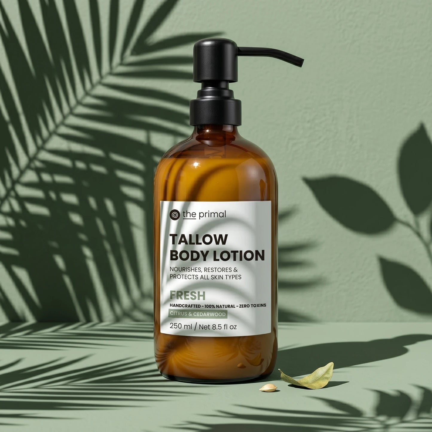 Fresh tallow body lotion, modern product photo