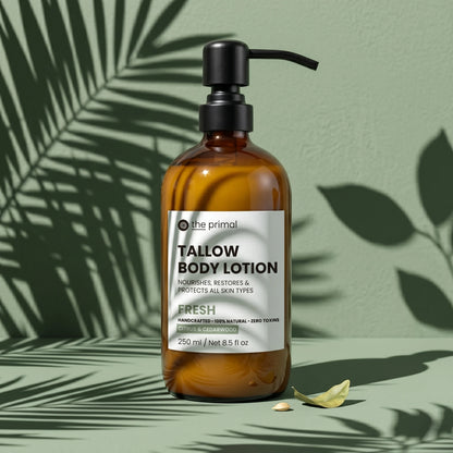 Fresh tallow body lotion, modern product photo