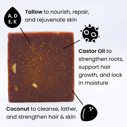 Turmeric Tallow Shampoo & Body Soap