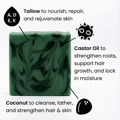 Wild Mint Tallow Shampoo & Body Bar