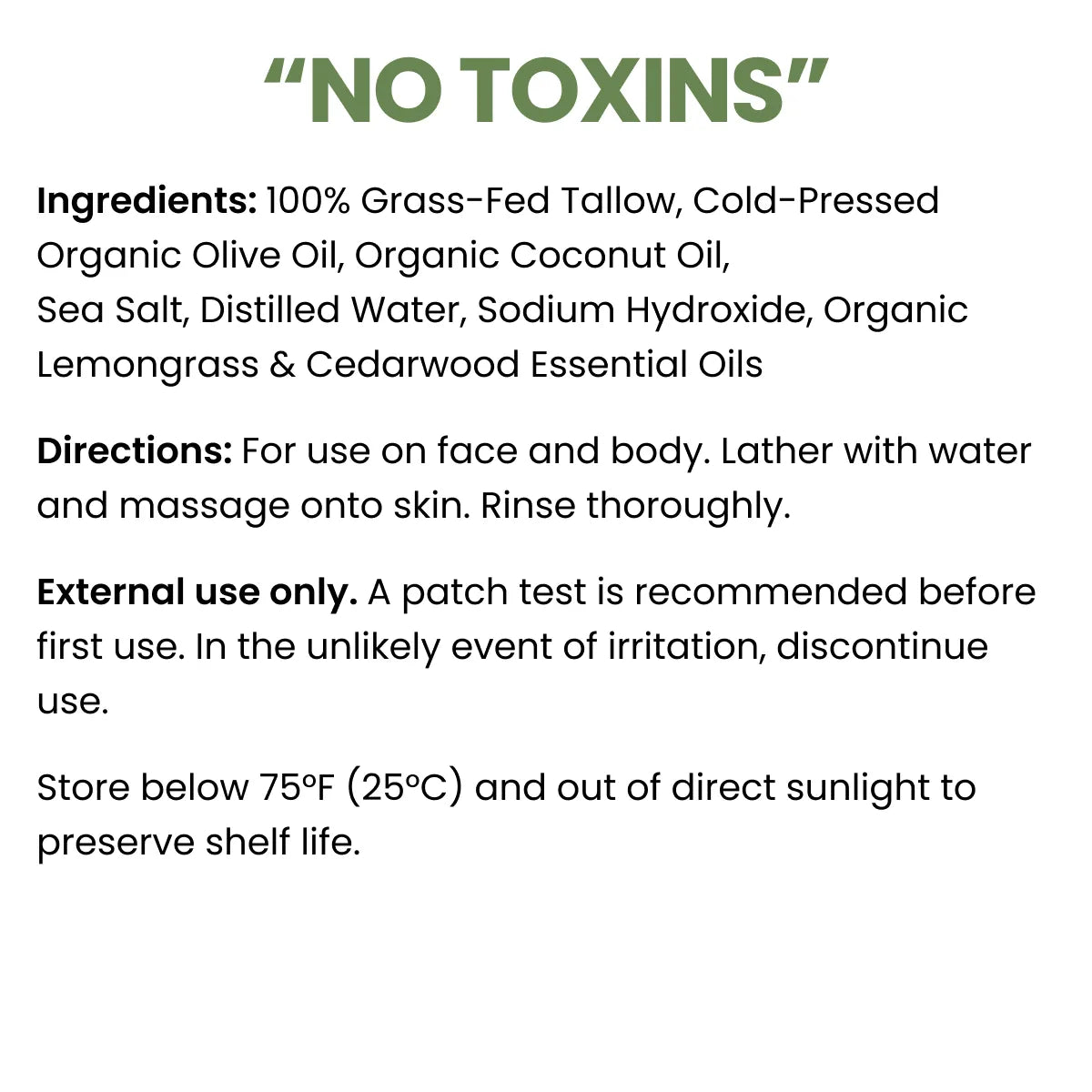 Lemongrass Sea Salt Tallow Soap
