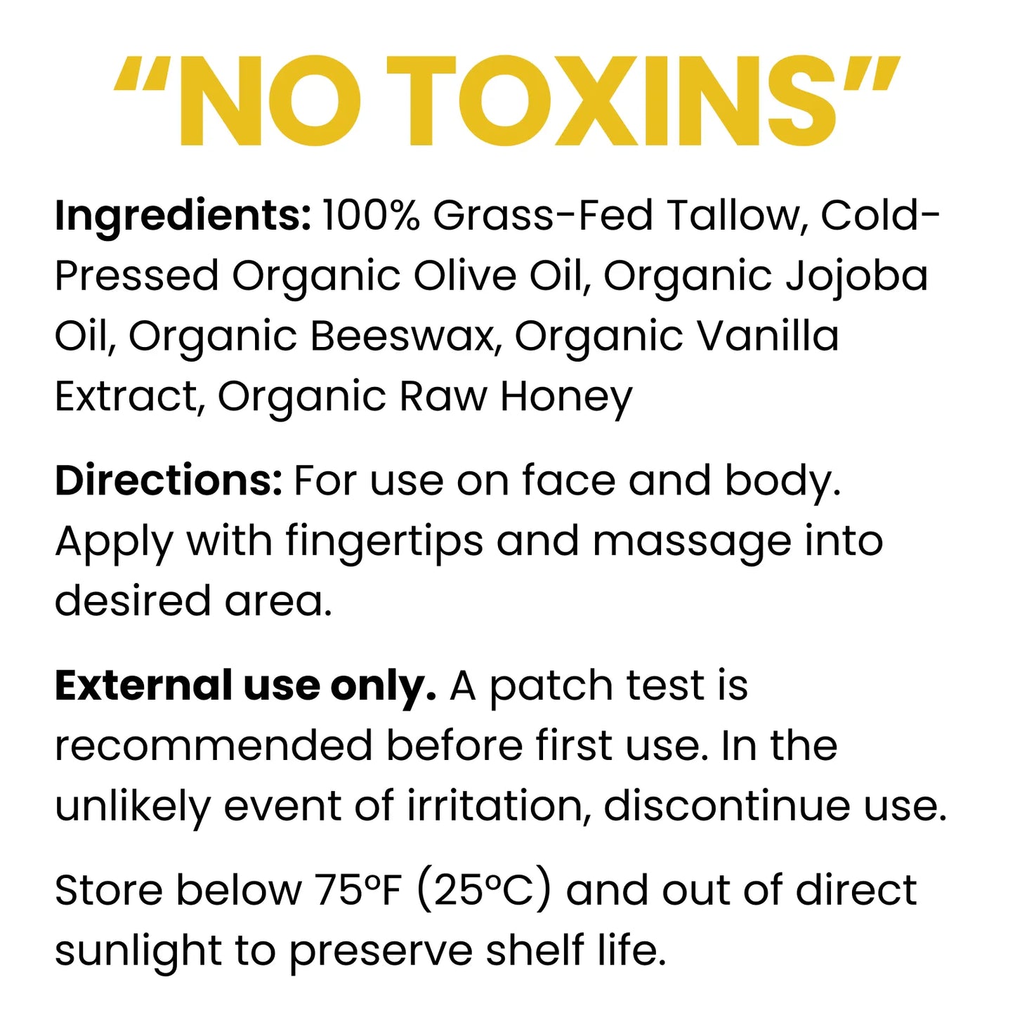 Vanilla + Honey Whipped Tallow Balm (Face & Body)